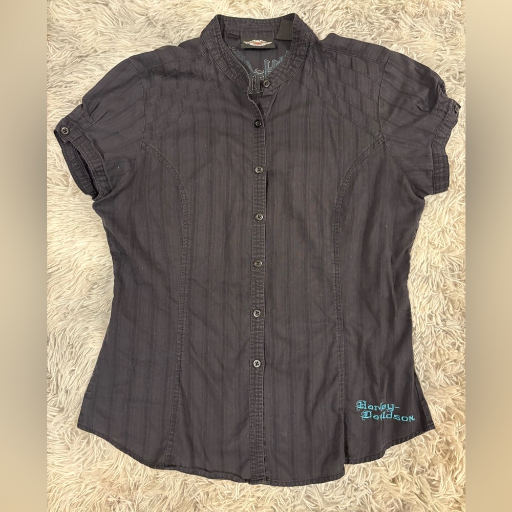 Harley-Davidson Navy Button Down Shirt